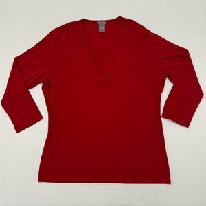 Pre-Owned Ann Taylor Women's V-Neckline 3/4-Sleeve Knit Top SZ Large